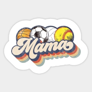 Retro Soccer Volleyball Basketball Softball Mama Sticker